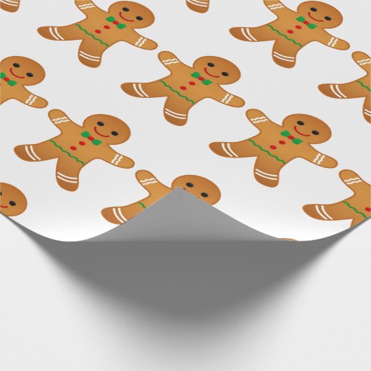 クリスマスクラシックジンジャーブレッドマンベストセラー ラッピングペーパー (角)