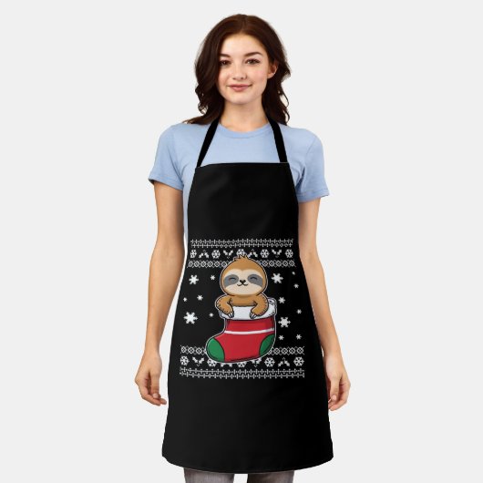 クリスマスクラシックスロースTシャツ エプロン (着用した状態)