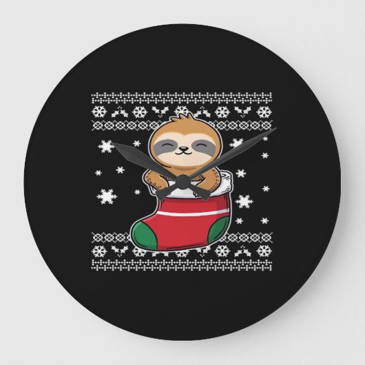 クリスマスクラシックスロースTシャツ ラージ壁時計 (正面)
