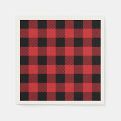 クリスマスクラシックバッファローチェックの格子模様 スタンダードカクテルナプキン (正面)