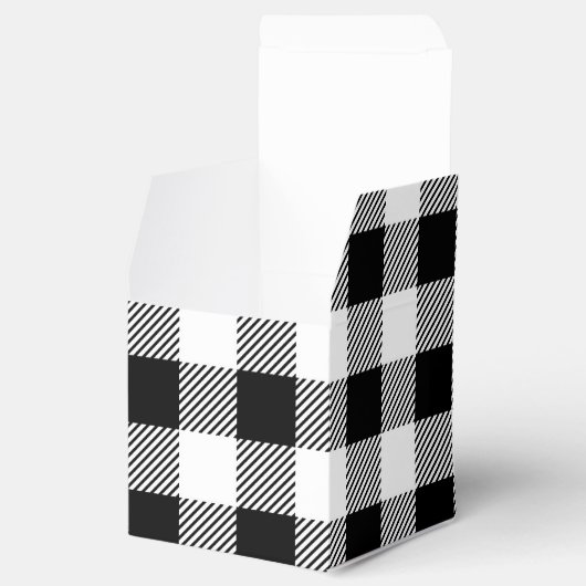 クリスマスクラシックバッファローチェックプレイドパターンB&W フェイバーボックス (オープン)