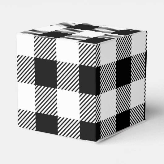 クリスマスクラシックバッファローチェックプレイドパターンB&W フェイバーボックス (裏面サイド)