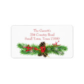 クリスマスクラシックホリーベリーアドパーソナライズされたレス ラベル (正面)