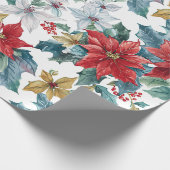クリスマスクラシックポインセチア ラッピングペーパー (角)