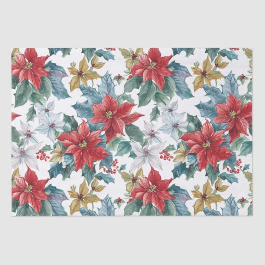 クリスマスクラシックポインセチア 薄葉紙 (正面)