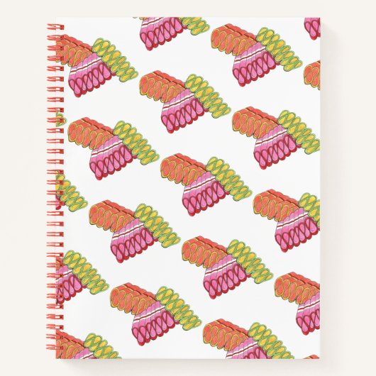 クリスマスクラシックリボンキャンディスイーツホリデークリスマス ノートブック (正面)