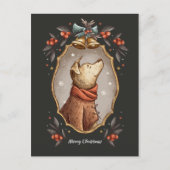 クリスマスクラシックヴィンテージ犬 シーズンポストカード (正面)