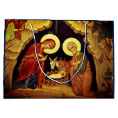 クリスマスクラシック出生シーン抱き枕 ラージペーパーバッグ (裏面)