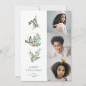 クリスマスクラシック造幣局の植物学JOYコラージュ写真 シーズンカード (正面)