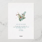 クリスマスクラシック造幣局の植物学JOYコラージュ写真 箔シーズンカード (裏面)