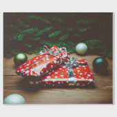 クリスマスクラシック飾り ラッピングペーパー (フラット)