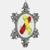 クリスマスクラッカー スノーフレークピューターオーナメント (左)