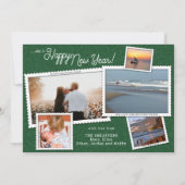 クリスマスクラップブックレッド&グリーン |フォトコラージュ8 シーズンカード (裏面)