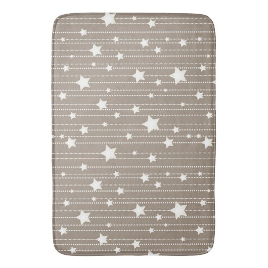 クリスマスクラフトぶら下がった休暇の白い星 バスマット (正面縦)