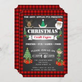 クリスマスクラフトフェアパーティー資金調達者イベントプレイド 招待状 (正面/裏面)