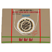 クリスマスクラフト紙色まで開かない ラージペーパーバッグ (正面)