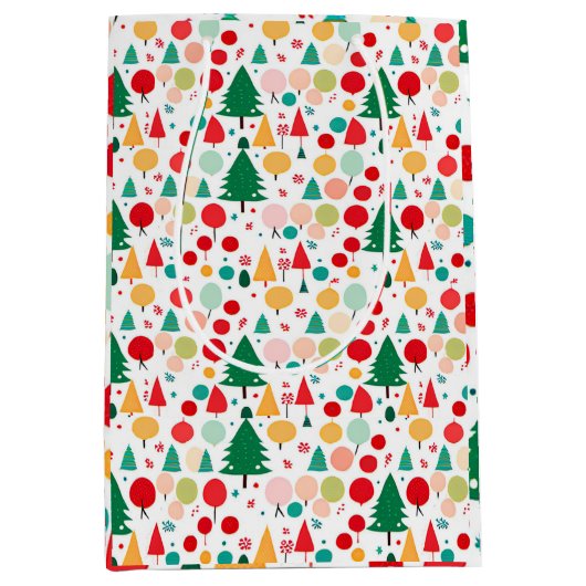 クリスマスクラフト ミディアムペーパーバッグ (正面)