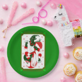 クリスマスクランパスサンタ ペーパープレート (パーティー)