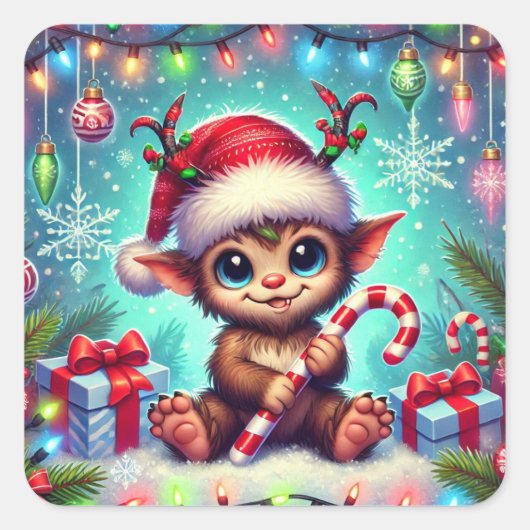 クリスマスクランパスステッカー スクエアシール (正面)