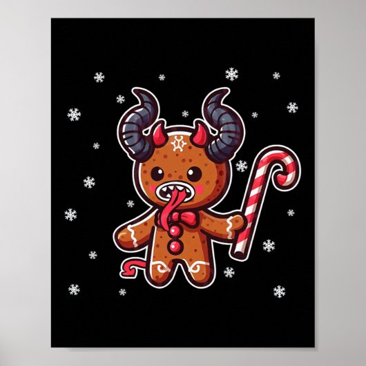 クリスマスクランプスジンジャーマンクリスマスパジャマ ポスター (正面)
