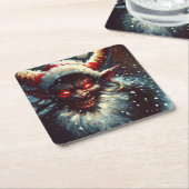 クリスマスクランプス1 スクエアペーパーコースター (アングル)