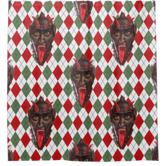 クリスマスクランプス シャワーカーテン (正面)