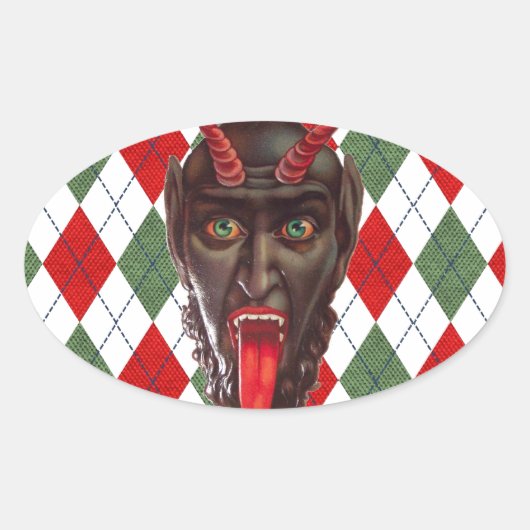 クリスマスクランプス 楕円形シール (正面)