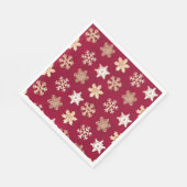 クリスマスクランベリーの金ゴールド雪 スタンダードランチョンナプキン (角)