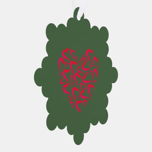 クリスマスクランベリーハート紙スノーフレークオーナメント オーナメントカード (右)