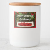 クリスマスクランベリー食品の瓶ラベル フードラベル (正面)
