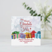 クリスマスクリスカスタムタンエレガントグリーティングカード (スタンド正面)