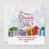 クリスマスクリスカスタムタンエレガントグリーティングカード (正面)