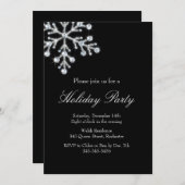 クリスマスクリスタルスノーフレーク(黒) 招待状 (正面/裏面)