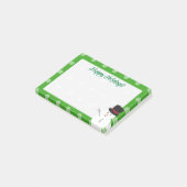 クリスマスクリスマスかわいい漫画雪だるまグリーン ポストイット (アングル)