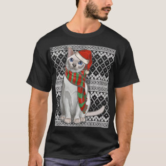 クリスマスクリスマスとんきねこサンタクロースハットブリー Tシャツ
