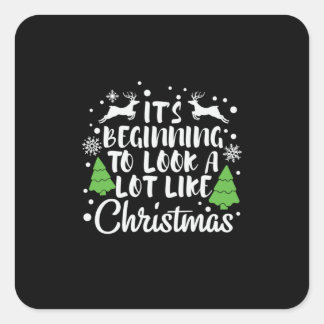 クリスマスクリスマスによく似て始めている スクエアシール