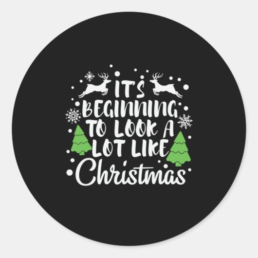 クリスマスクリスマスによく似て始めている ラウンドシール (正面)