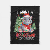 クリスマスクリスマスのカバが欲しい フリースブランケット (正面)