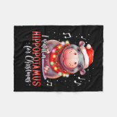 クリスマスクリスマスのカバが欲しい フリースブランケット (正面(横))