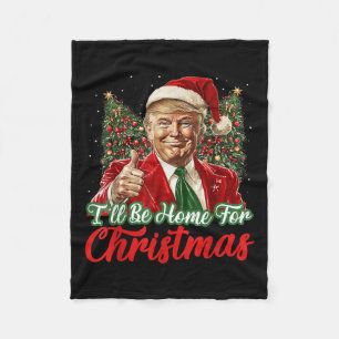 クリスマスクリスマスの家に行くトランプパジャマスホリド フリースブランケット