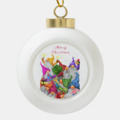 クリスマスクリスマスオーナメントギフト格言パーティー セラミックボールオーナメント (正面)