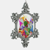 クリスマスクリスマスオーナメントギフト格言漫画 スノーフレークピューターオーナメント (左)