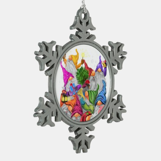 クリスマスクリスマスオーナメントギフト格言漫画 スノーフレークピューターオーナメント (左)