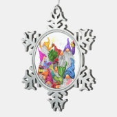 クリスマスクリスマスオーナメントギフト格言漫画 スノーフレークピューターオーナメント (右)