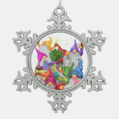 クリスマスクリスマスオーナメントギフト格言漫画 スノーフレークピューターオーナメント (正面)