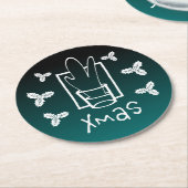 クリスマスクリスマスコースター ラウンドペーパーコースター (アングル)