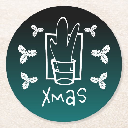 クリスマスクリスマスコースター ラウンドペーパーコースター (正面)