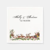 クリスマスクリスマスサンタスレイトインディア縁どー スタンダードカクテルナプキン (正面)