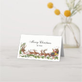 クリスマスクリスマスサンタスレイトインディア縁どー プレイスカード (正面)