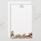 クリスマスクリスマスサンタスレイトインディア縁どー 便箋 (正面/裏面)